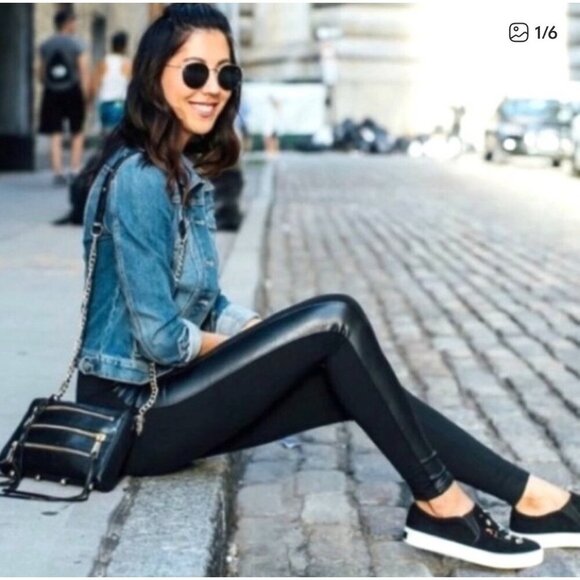 CAbi Pants - Y Cabi Black Moto Faux Leather Skinny “Bexley” Leggings